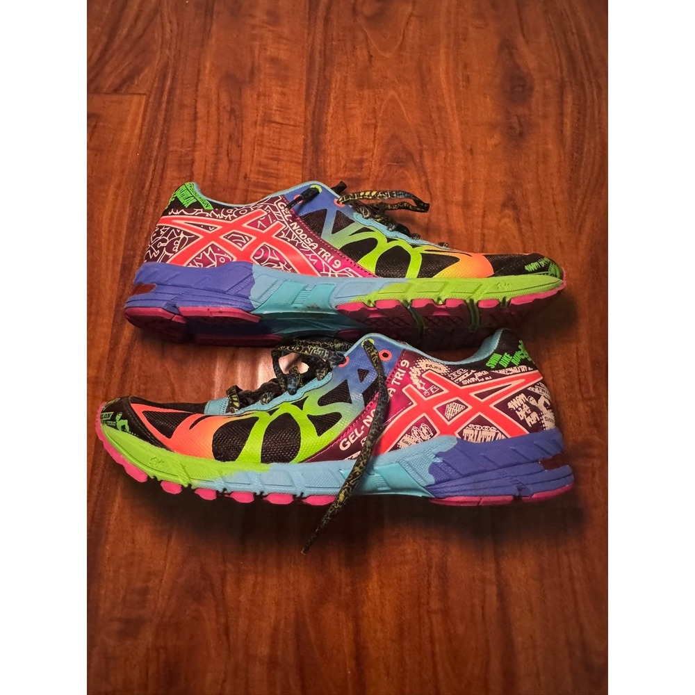 Asics Womens Gel-Noosa Tri 9 Running Shoes Multicolor Black T458N Lace Up 9 M - Picture 4 of 8
